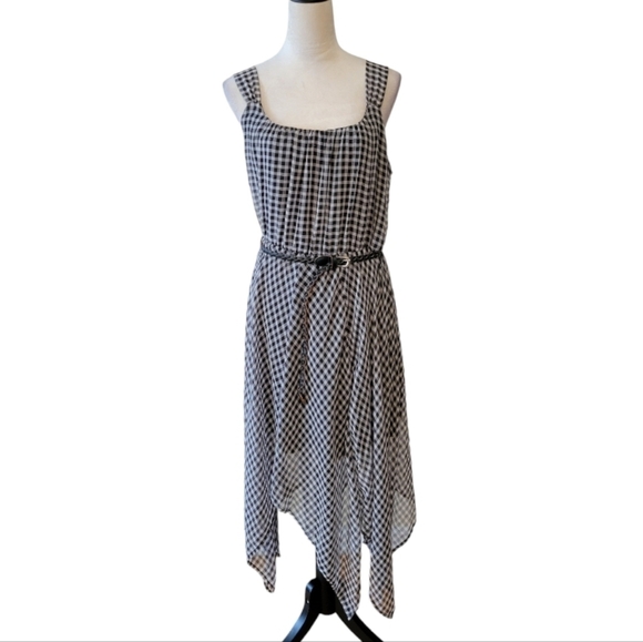 NWT Halo Black and White Gingham Sundress Size Large - Picture 1 of 5